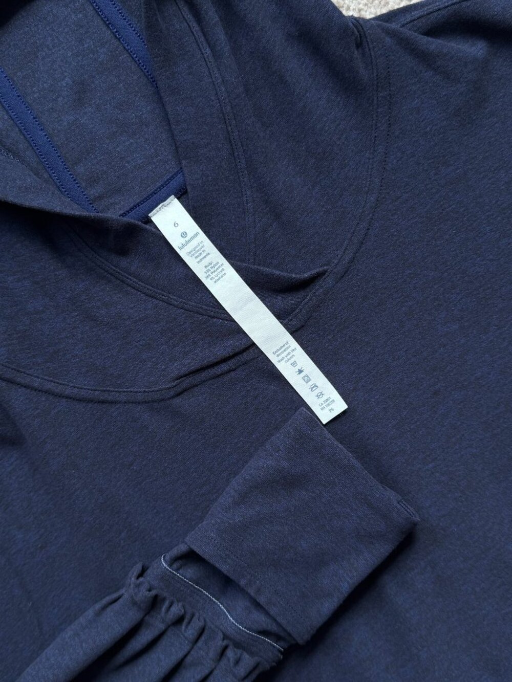 lululemon Ready to Rulu Hoodie Navy Size 6 Thumbholes